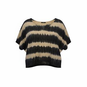 Ella Moss Black and Tan Striped Blouse